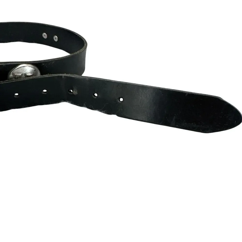 University of Kentucky Wildcats Black Leather Silver Logo Buckle Belt Men 36